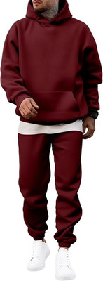 JMIERR Mens Tracksuit Set Hoodie Joggers Red Size L 2 Piece Sweat Suit New