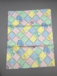 Vintage Baby Child Pillowcase Duck Dog Cat Elephant Unisex Yellow Blue Pink Gree