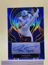 JACK FOX AUTOGRAPH 2025 SELECT BLUE /99 DETROIT LIONS RICE COLLEGE 1ST AUTO!