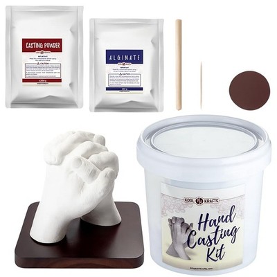 Hand Casting Kit for Couples, DIY Plaster Statue Molding Kit, Wooden Mahogany...