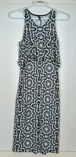 NEW Viereck Women's Midi Dress Black & White Soft Micro Fiber Sleeveless Size M