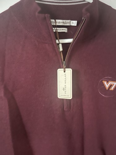 Peter Milar XL 100% Merino Wool Virginia Tech Hokies Basketball Blacksburg NICE - Picture 2 of 7