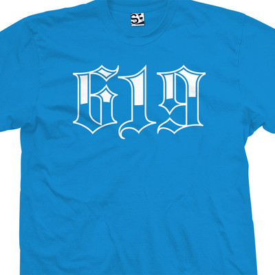 619 Area Code Shirt | San Diego Street Tattoo Graffiti SD | Mens