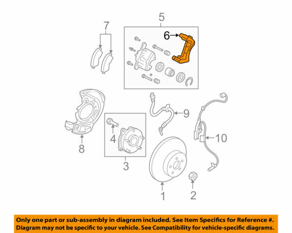 47722-42090 Toyota Mounting, front disc brake cylinder, lh 