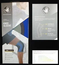 Body Glove Performance Thermal Compression Knee Sleeve Medium Black Blue Green