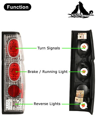 Chrome Tail Lights for 1986-1997 Nissan Pickup D21 Hardbody Rear