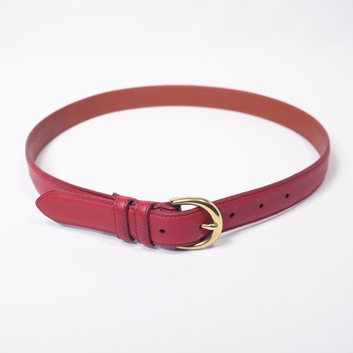 COACH 3925 Genuine Leather Red Belt w/ Solid Brass Buckle  display picture 1