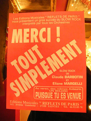 Partition Merci! Tout Simplement Barbotin Margelli 1993 Musikblatt