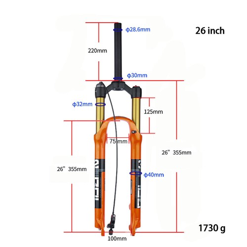 MTB bike fork 120mm travel Air Resilience Suspension Oil Damping Bike Fork - Picture 18 of 26