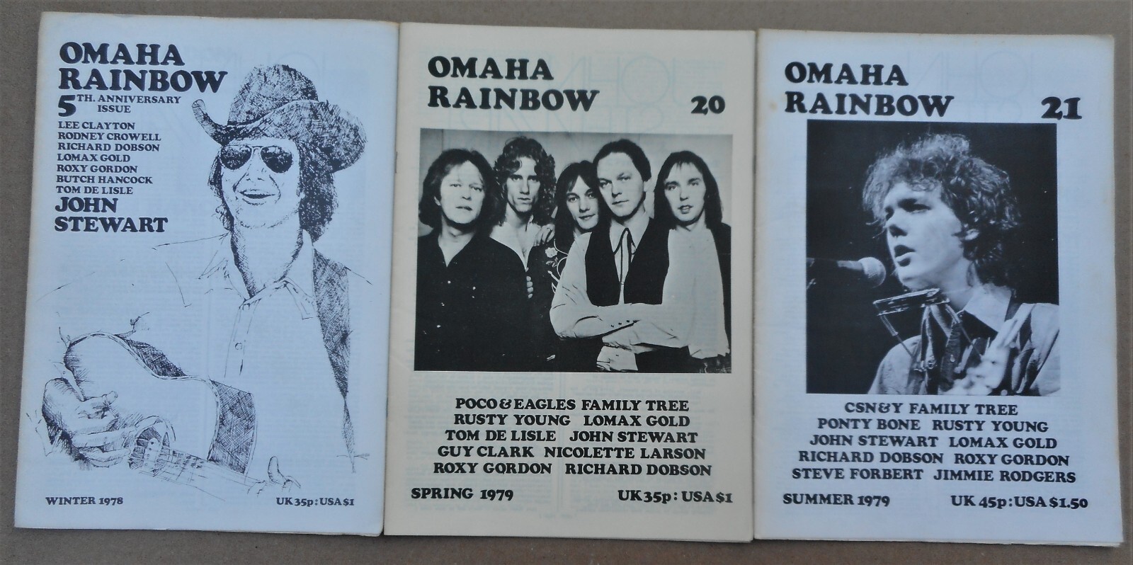 Omaha Rainbow Music Fanzine x 19 Issues Americana CSN & Y Emmylou