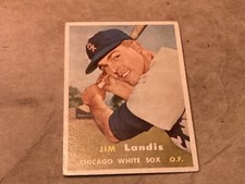 1957 TOPPS High Number #375 JIM LANDIS ROOKIE CARD - Near Mint - Great Corners