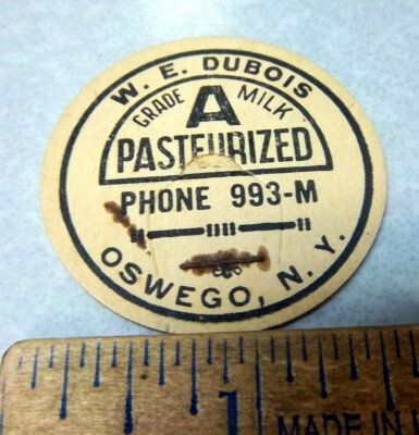 Milk Bottle Cap from W. E. Dubois farm, Oswego New York, Phone 993-M, Grade A