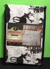 MOSSY OAK MOOSE~BEAR~DEER PILLOWCASES (2) Stnd 20x30" Black, White, Gray NIP