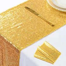 Gold Table Runners 2 Packs 12inx108in Sequin Table Runners Gold Glitter Table...