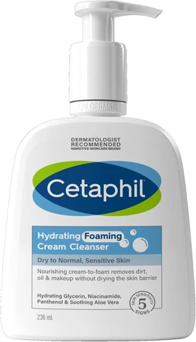 Cetaphil Hydrating Foaming Cream Cleanser and Makeup Remover 236ml - Picture 1 of 8