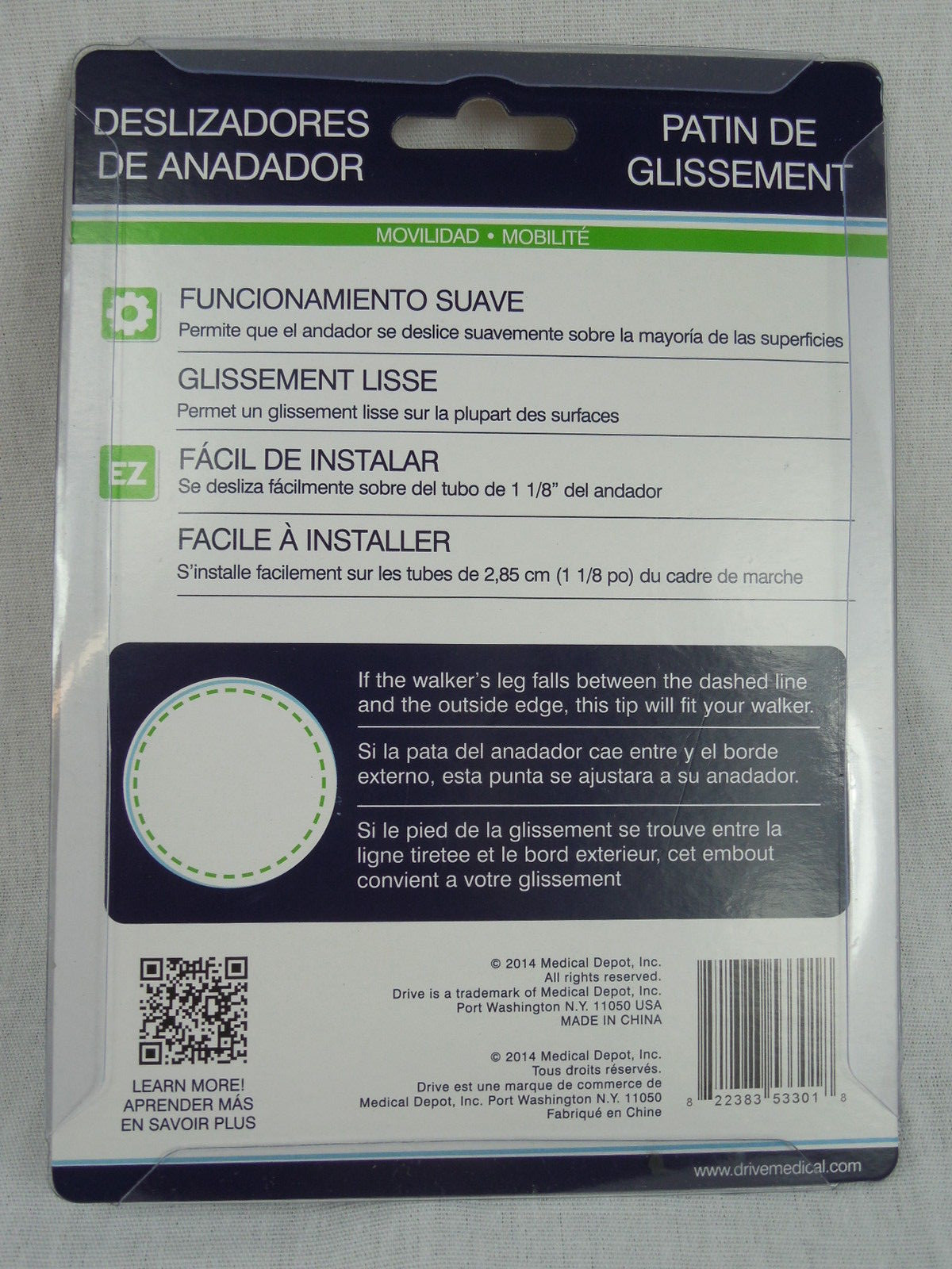 Drive Medical Ski Walker Glide Skis RTL100017 Gray 1Pair 822383533018