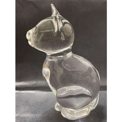 Daum france  猫　置物 Daum France Dome Crystal Figurine Crystal Figurine Cat Figurine | eBay