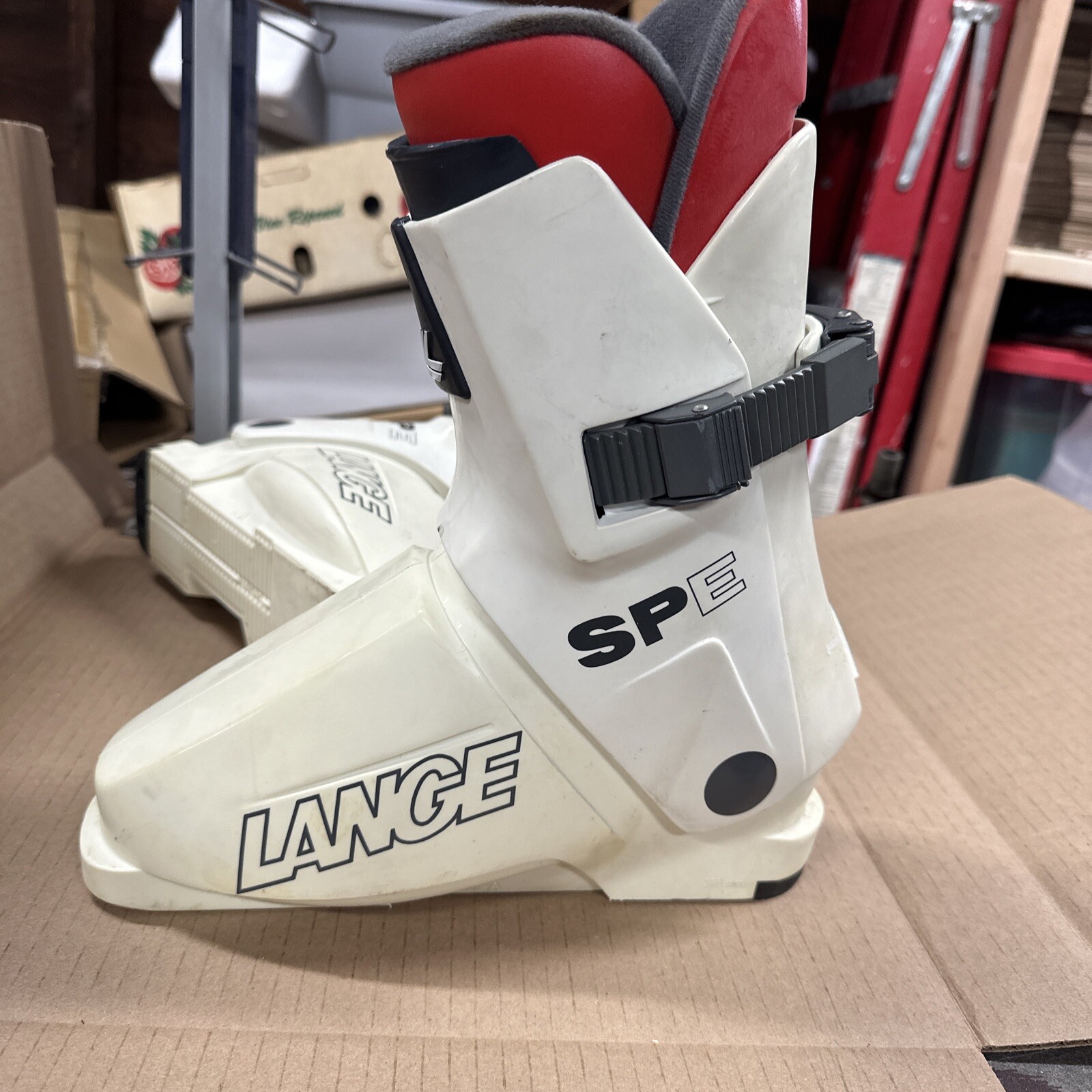 SALOMON Scarponi da sci vintage Lange Spe Mad In Italy misura 24 286 mm con portapacchi