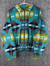 Justin Kraff Vintage Fleece Jacket Women’s Size 12 Southwestern Aztec Print USA