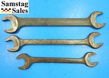 Set Of Three Vintage VLCHEK Double Open End Wrenches - Made In USA