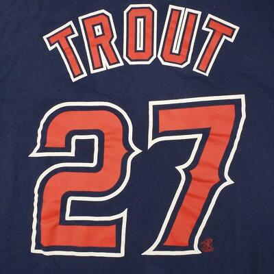 Nike Anaheim Angels Mike Trout #27 Navy Blue T-Shirt Medium