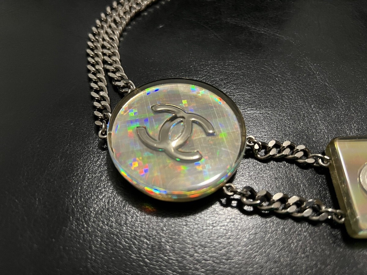 CHANEL 1997 Vintage Holographic Lucite Chain Belt rare vintage chanel holographic lucite belt ? from... | Depop main image 4