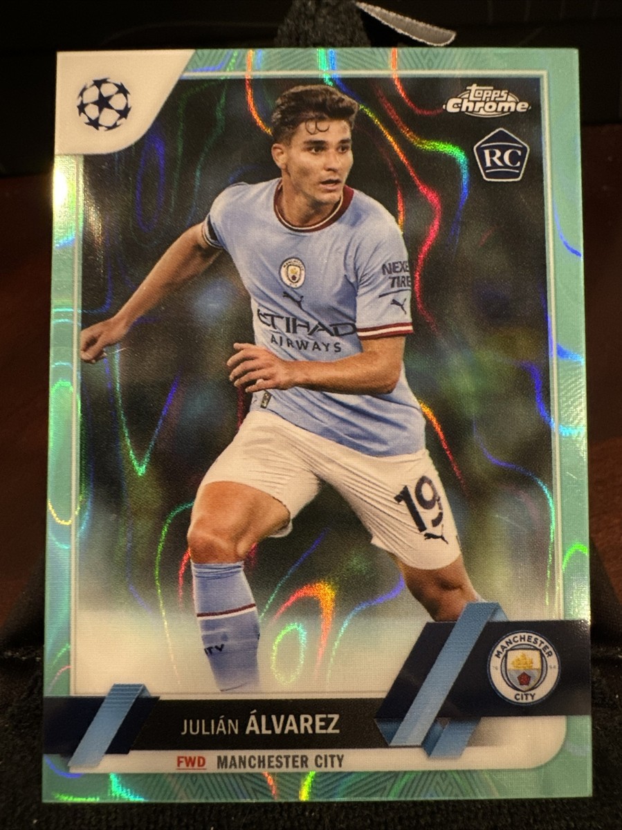 Julian Alvarez 2022-23 Topps Chrome UEFA Aqua Lava (1:160) RC | eBay