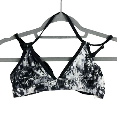 Athleta Bikini Top Women's Extra Extra Small Black White Swimwear Tie Dye Bra