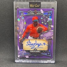 2024 Wild Card 5 Card Draw STARLYN NUNEZ Encased 4/4 Purple Autograph- Red Sox