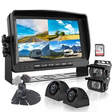 9" Split screen DVR Monitor 4x 1080P Front Side Rear View Cameras 32GB For Truck