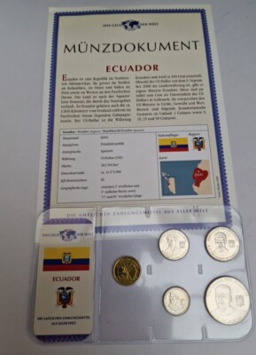5 Centavo - 50 Centavos 2000/2005 Top Zustand Münzen Set Ecuador   