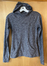 Lululemon Hoodie Women's Gray Pullover Hand Pocket Thumb Holes Thermal - Size 4