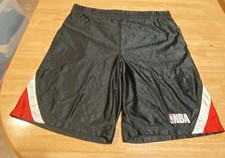Vintage NBA Black & Red Basketball Shorts Men's Sz Large NBA Logoman (X)
