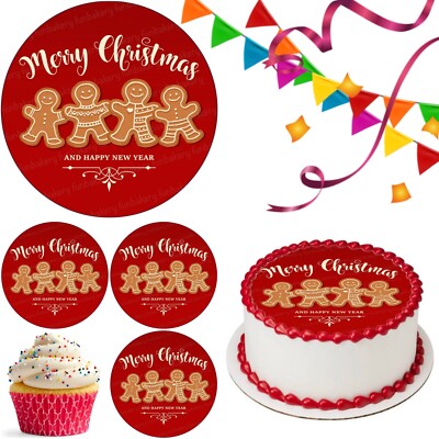 Weihnachten Lebkuchenmann Topper Party Deko essbar Geburtstag Feier Cupcake