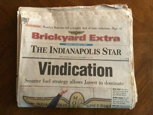 NASCAR Dale Jarrett Brickyard 400 Indianapolis Star 1999 Newspaper