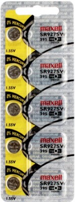 2 Pc Maxell 395 SR927SW A Bottone Batteria Hg 0% - Made In Japan - Foto 2