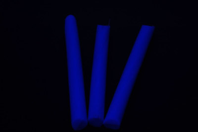 DirectGlow 3 Pack Violet Blacklight Reactive Drip Candles Glow Party UV Effects