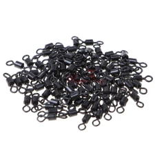 20/100Pcs Fishing Rolling Swivels Size Solid Ring Clip Carp Fishing Tackle