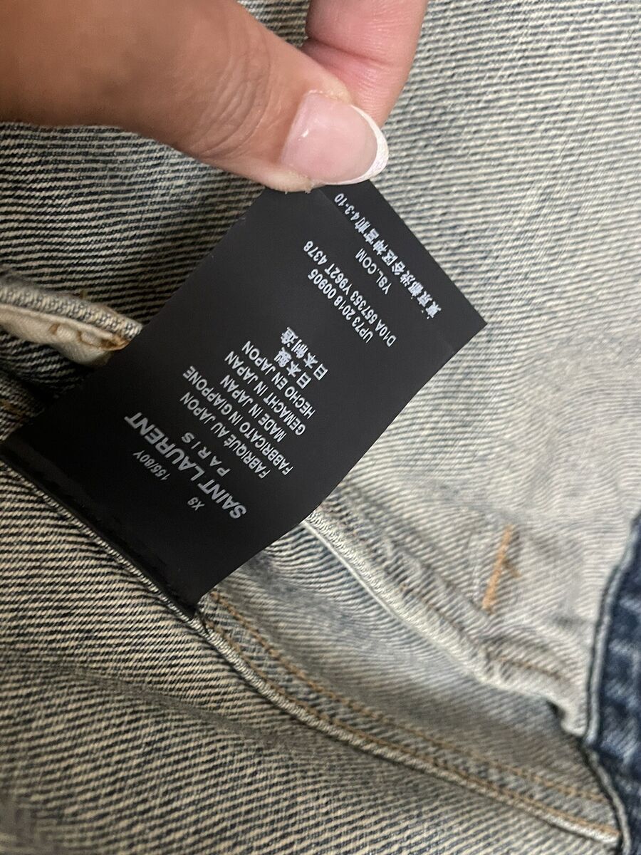 Saint Laurent (YSL) Distressed Denim Trucker Jacket - XS Saint Laurent (YSL) Distressed Denim Trucker Jacket - XS