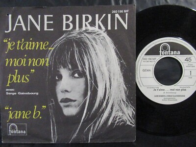 JANE BIRKIN Je T'aime...Moi Non Plus/ Promo 7'' SP Germany 1969 FONTANA 260196 MF