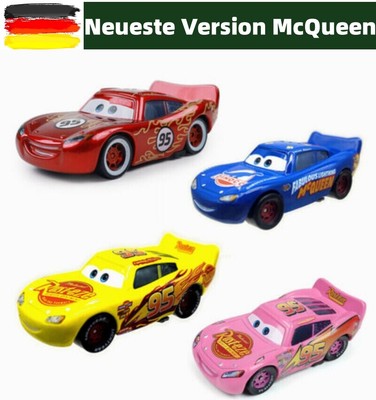 Disney Pixar Cars Metallic Nr.95 Blau Gelb Rosa McQueen Spielzeugauto Geburtstag