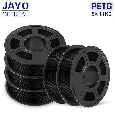 JAYO 5KG PETG Black 1.75mm Filament 3D Printer Consumables 1.1KG Non-brittle CA