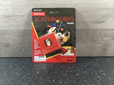 Vintage Basic Fun Scattergories #548-0 Mini Board Game Keychain NEW Sealed