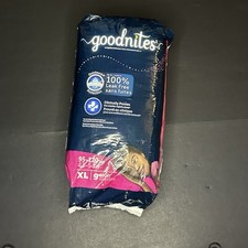 Girls Goodnights Nighttime Underwear, Size XL 95-120 Lbs , 9 Pack