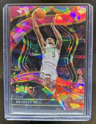 2023-24 Panini Select Bradley Beal Purple Cracked Ice Prizm Courtside #/99 Suns