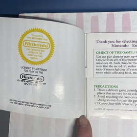 NES Gauntlet Manual Nintendo for Black Cartridge Gauntlet Tengen Circle Seal