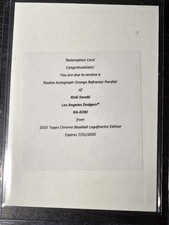 ROKI SASAKI 2025 ORANGE LOGOFRACTOR AUTO ROOKIE RC /25 TOPPS CHROME DODGERS