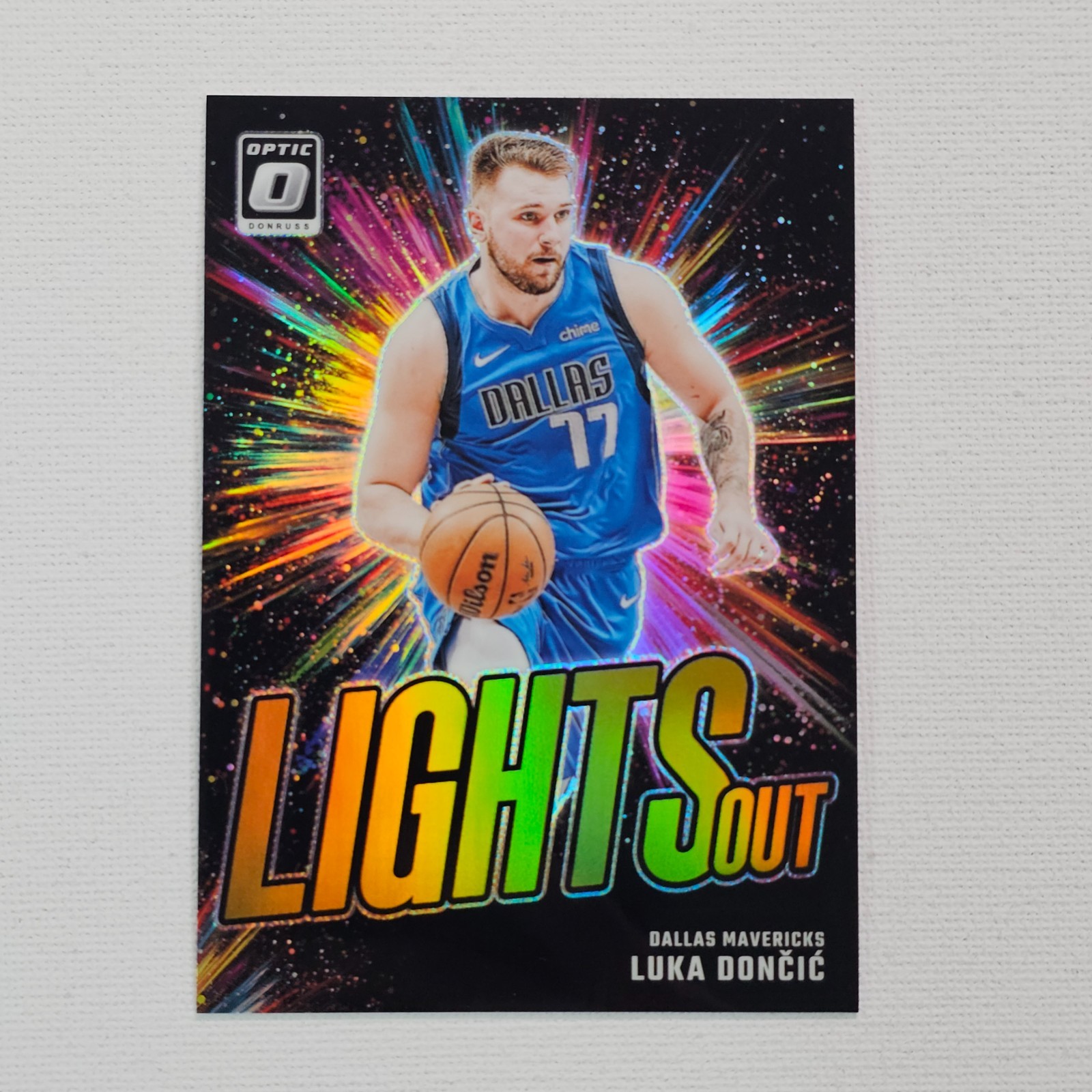 2024-25 Donruss Optic Luka Doncic Gold Prizm Lights Out 04/10