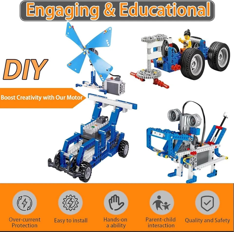 5-in-1 Motor Set Technic Motorized Kit Compatible with Lego: Power Function