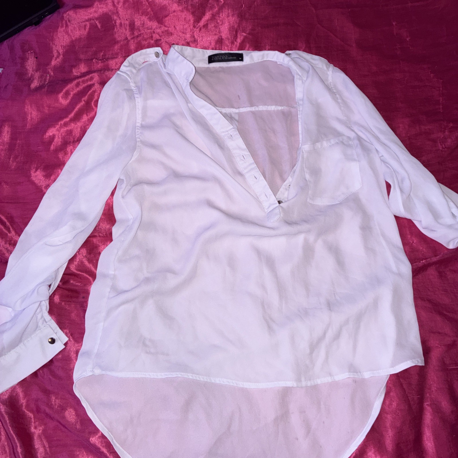 Zanzea M Splendid Womens Button Down Ruffle Sleeve Top Shirt Blouse White